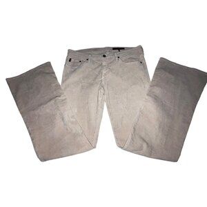 AG Adriano Goldschmied Women's Beige Corduroy Pants Boot Cut 31R Designer 34"